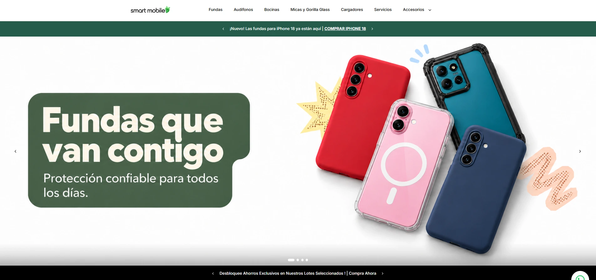 Vista previa del sitio web de Smart Mobile